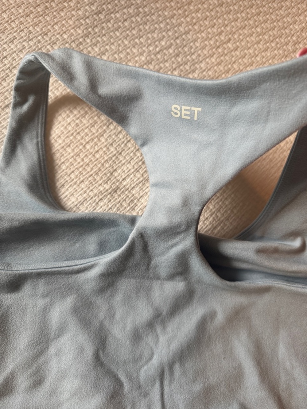 SET Active Racerback Crop Tank Top - Dusty Blue